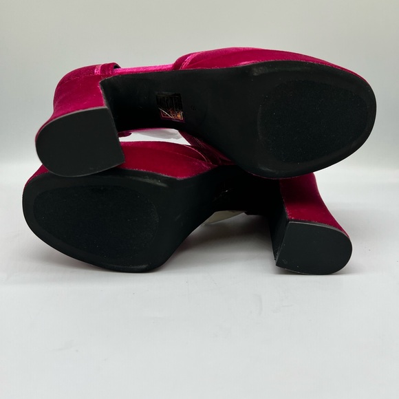 Jeffrey Campbell Low Down Platform Fuchsia Velvet - Picture 8 of 15